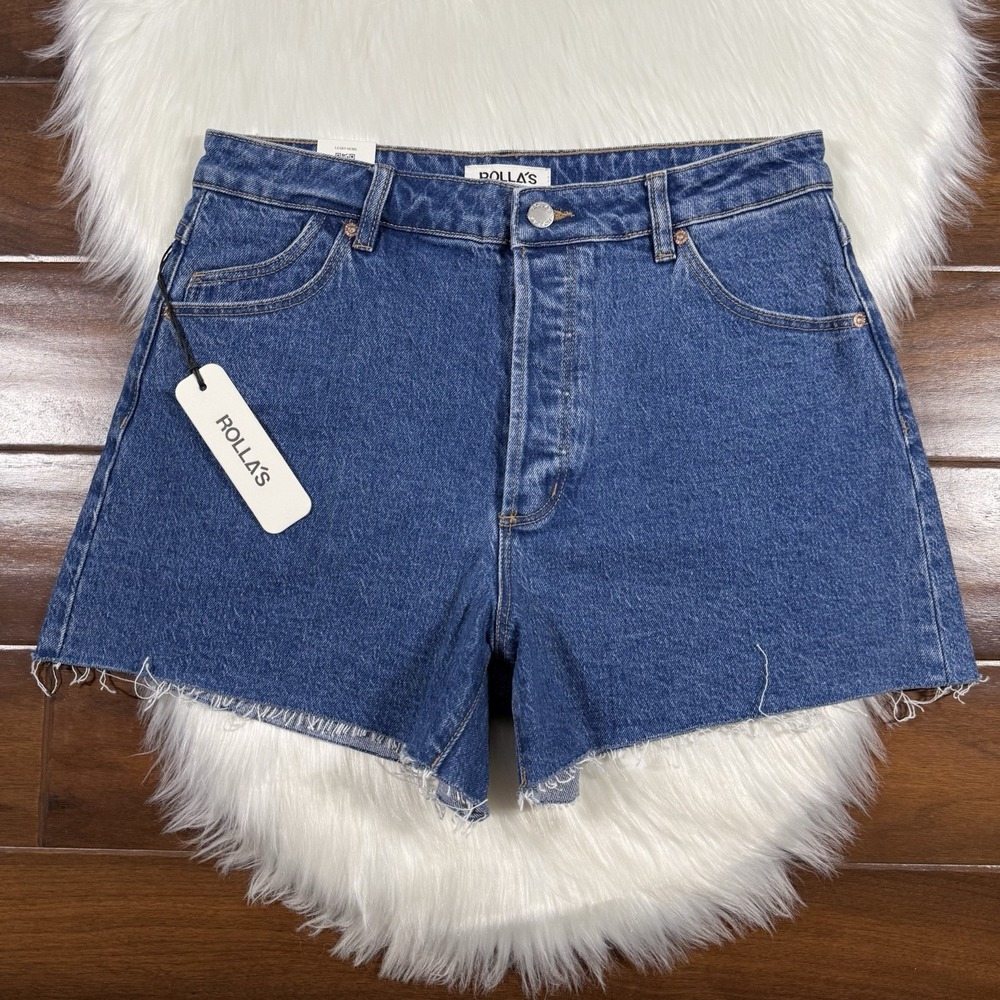 Rolla's Women's Size 31 New York Blue Original Denim Jean Shorts Cut Off